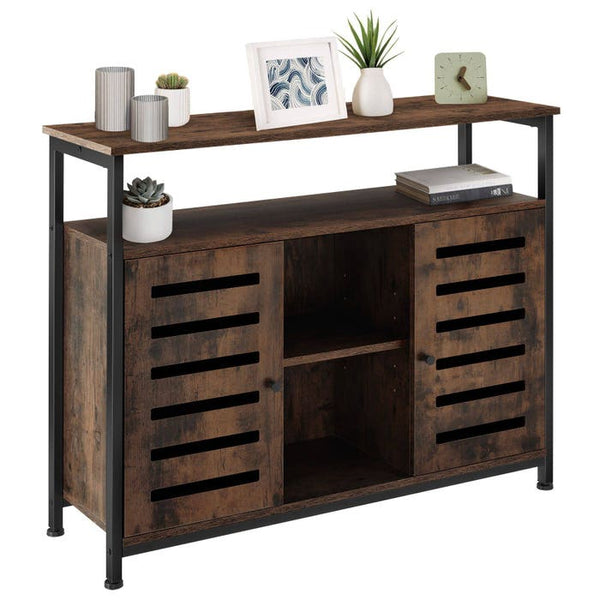 Sideboard Warrington 100x37x82cm Industrial dunkelbraun