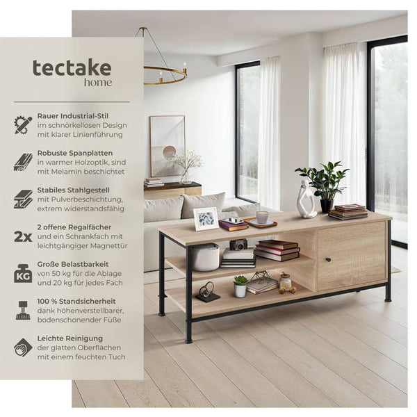 TV-Regal Durban Industrial Holz hell, Eiche Sonoma