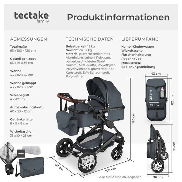 Poussette combinée Mats, anthracite 