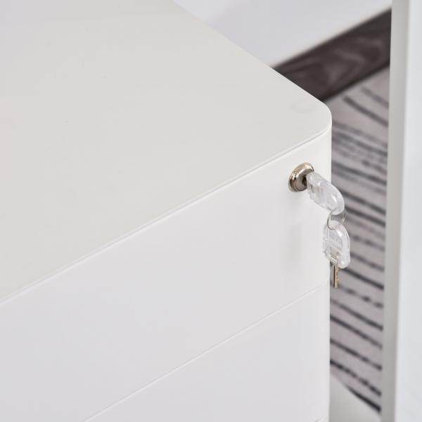 Rollcontainer mobiler Aktenschrank mit 3 Schubladen weiss