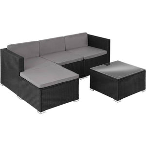 Rattan Lounge Lignano schwarz