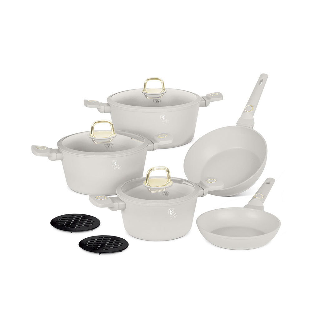 Berlinger Haus 10-teiliges Kochgeschirr-Set matt cream Sahara Collection
