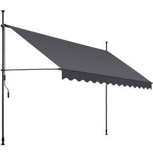 Klemmmarkise schwarz/grau 350 x 180 cm