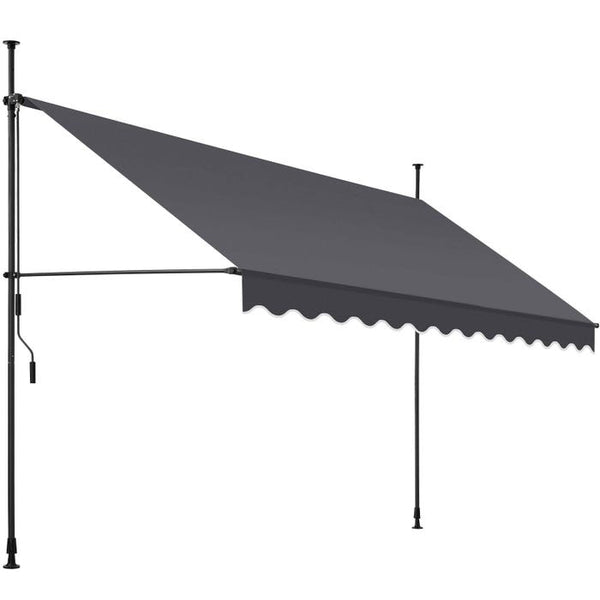 Klemmmarkise schwarz/grau 350 x 180 cm