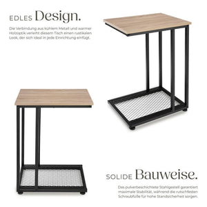 Beistelltisch Eton Industrial Holz hell, Eiche Sonoma