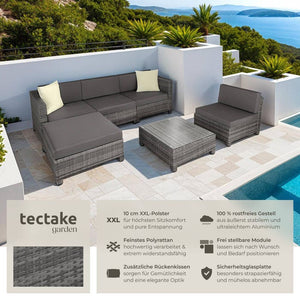 Aluminium Rattan Lounge grau