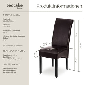 6 Esszimmerstühle, ergonomisch, braun