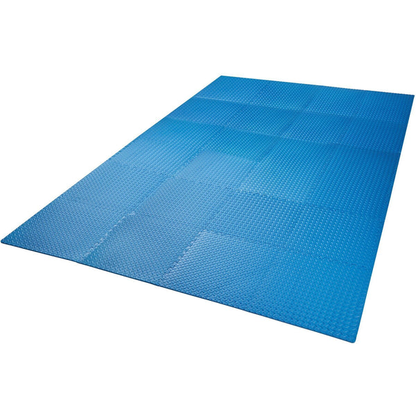 Floor protection mat, 24-piece set - blue 
