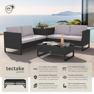 Rattan Lounge Ostuni schwarz