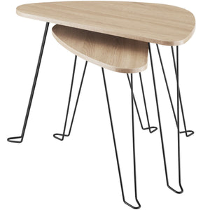 2er Set Beistelltische Richmond Industrial Holz hell, Eiche Sonoma