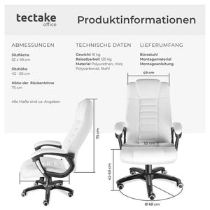 Luxury executive chair - white 