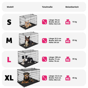 Hundekäfig-Gitterbox Luna 108 x 71 x 76 cm