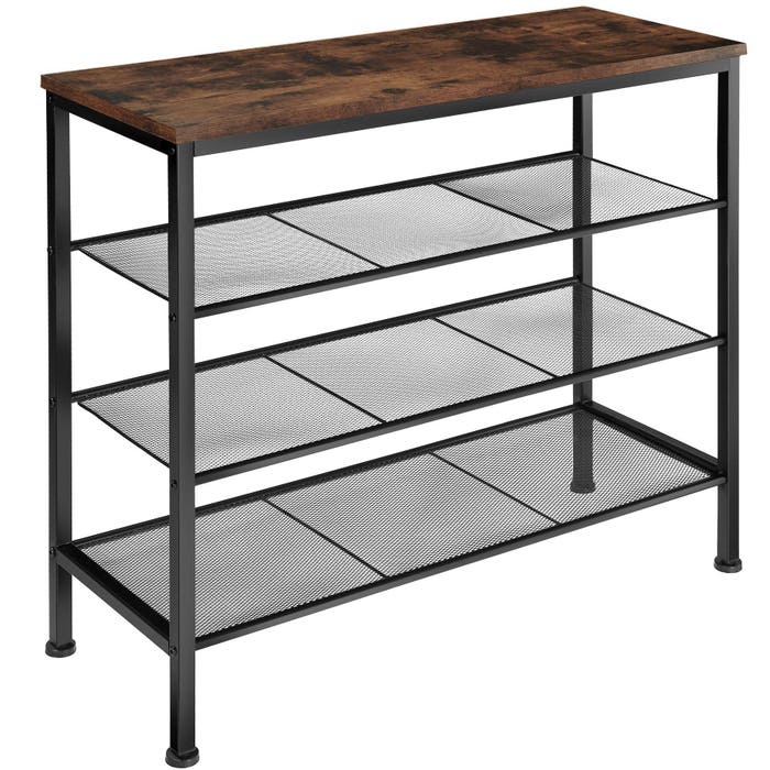 Schuhregal Newport Industrial Holz dunkel, rustikal