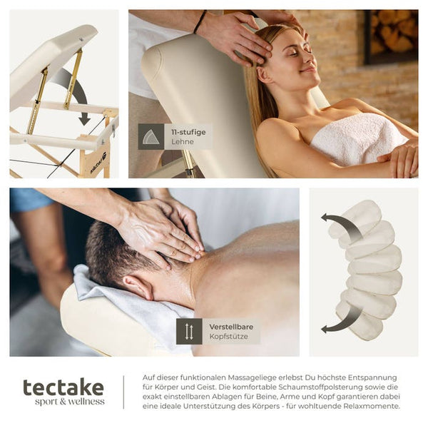 3 Zonen Massageliege-Set beige