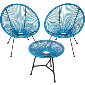 2 Gartenstühle Santana mit Tisch blau