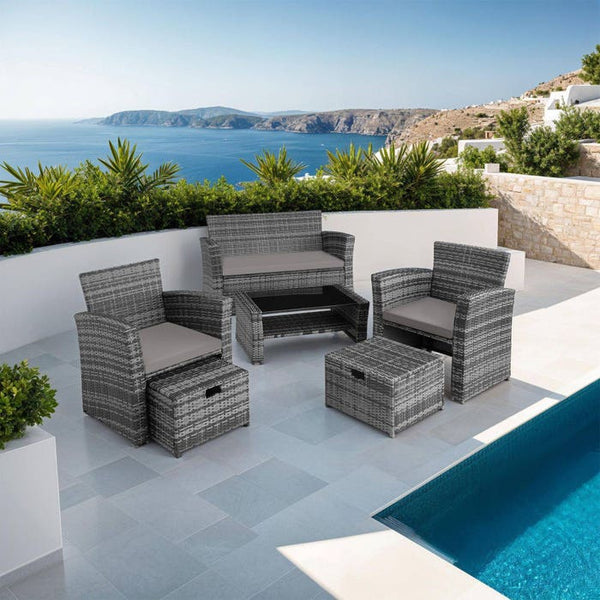 Rattan Sitzgruppe Modena grau