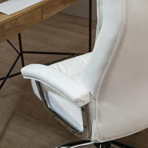 Bürostuhl Drehstuhl mit Wippenfunktion modern PU-Leder Weiss