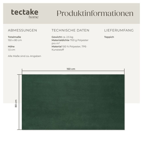 Short pile carpet Soft Zone green 80 x 150 cm 