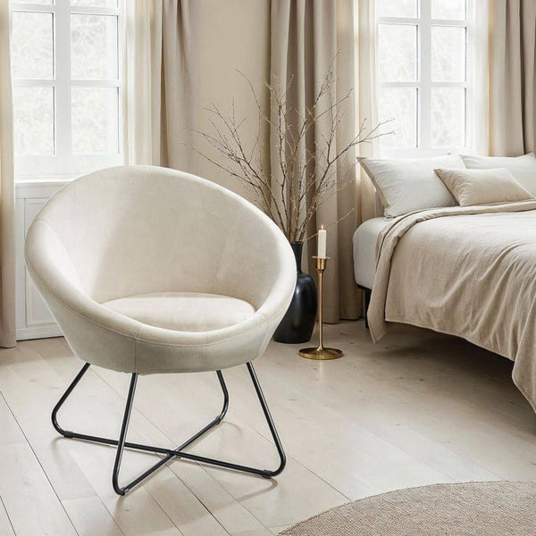 Cocktailsessel Centera Samtoptik beige