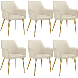 Armlehnstuhl Avane, Samtoptik, gepolstert beige 6er Set