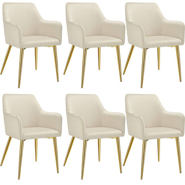 Armlehnstuhl Avane, Samtoptik, gepolstert beige 6er Set