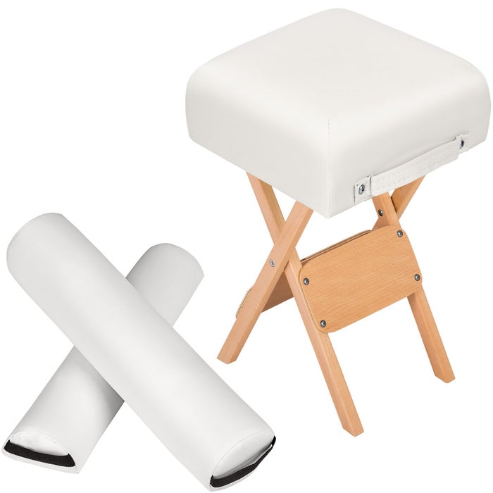 Hocker + 2 Lagerungsrollen weiss