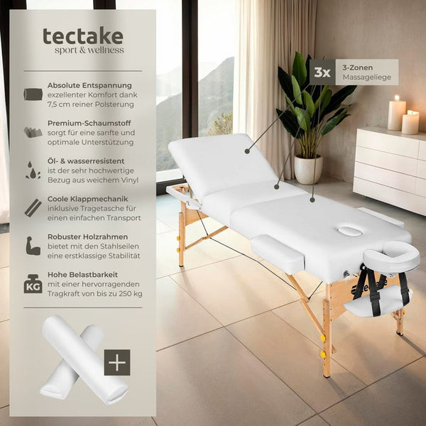 3 Zonen Massageliege-Set Somwang weiss
