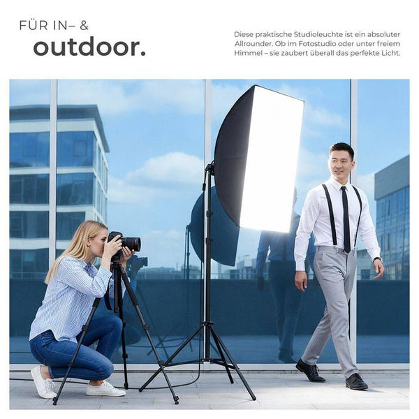 Studioleuchte mit Softbox und Stativ
