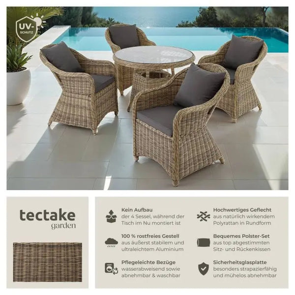 Aluminium Rattan Sitzgruppe Zürich