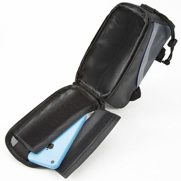 Fahrradtasche mit Rahmen-Befestigung für Smartphones schwarz/grau/blau 20,5 x 10 x 10,5 cm