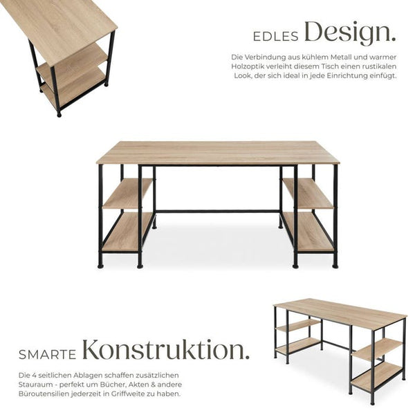 Computer-Schreibtisch Stoke Industrial Holz hell, Eiche Sonoma