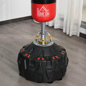Standboxsack Erwachsene Freistehender Boxtrainingsgerät mit Saugfuss Schwarz+Rot
