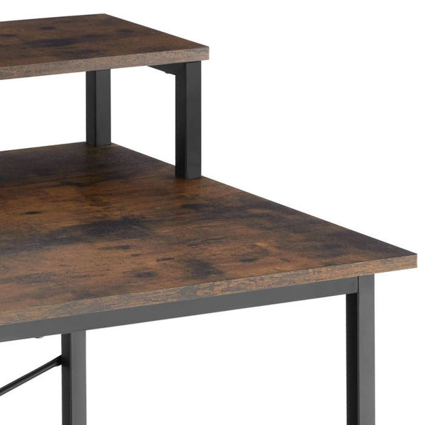 Schreibtisch Everett Industrial Holz dunkel, rustikal 80 cm