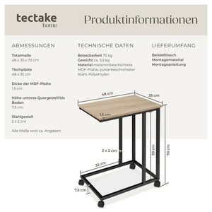 Beistelltisch Luton Industrial Holz hell, Eiche Sonoma