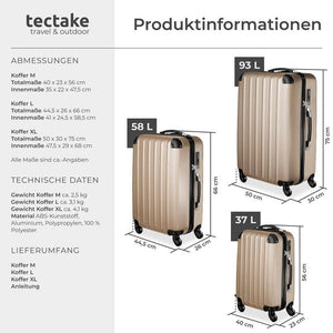 Reisekofferset Hartschale, beige
