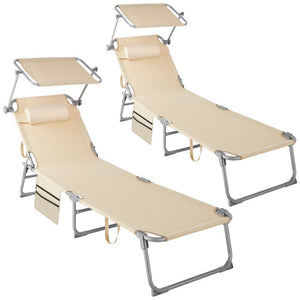 2er Set Sonnenliege Chloé beige