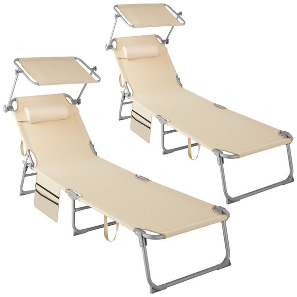2er Set Sonnenliege Chloé beige