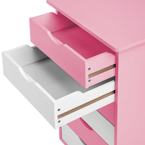 Rollcontainer aus Holz, rosa