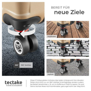 Trolley Set 3-tlg. aus Hartschale, champagner