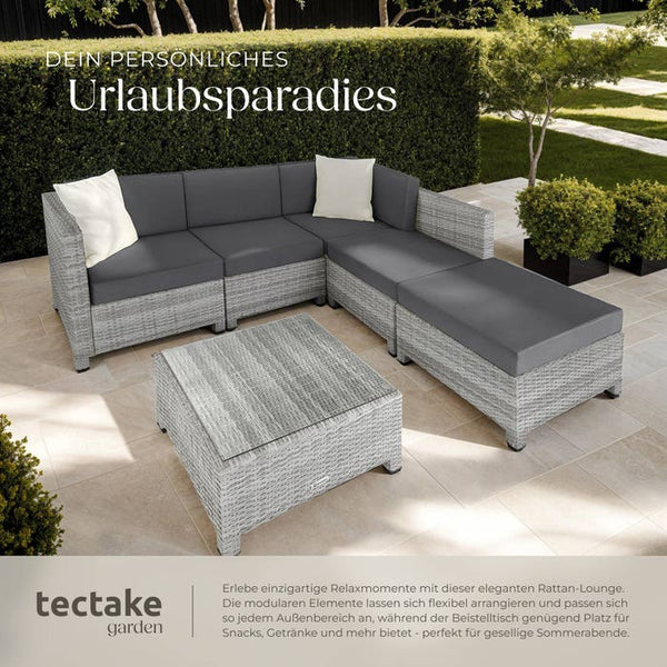 Aluminium Rattan Lounge hellgrau