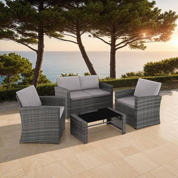 Rattan Lounge Lucca grau/hellgrau