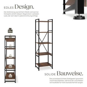 Regal Manchester Industrial Holz dunkel, rustikal