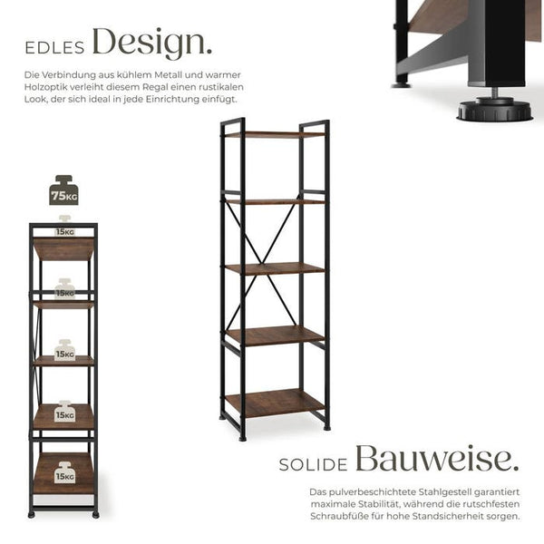 Regal Manchester Industrial Holz dunkel, rustikal