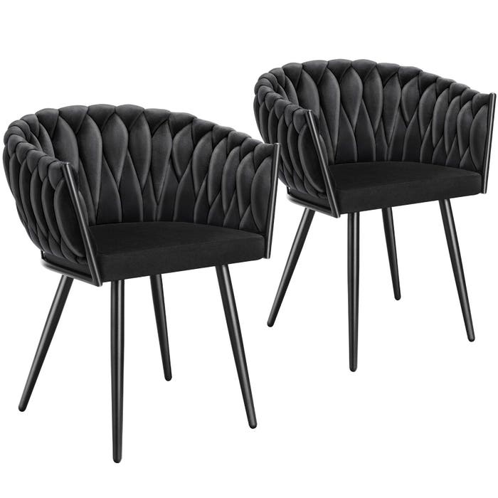 Chaise de salle à manger Astano, noire, lot de 2