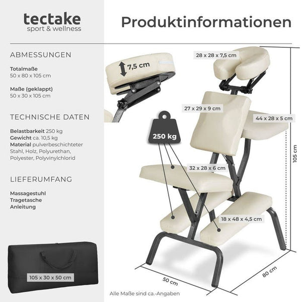 Massagestuhl aus Kunstleder beige