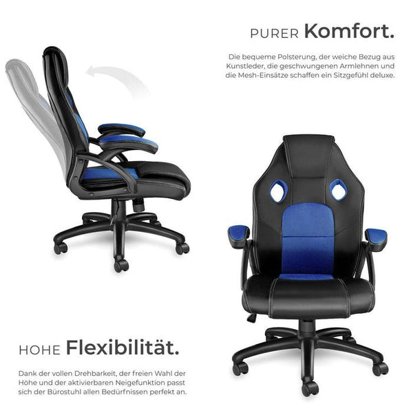 Mike office chair, black/blue