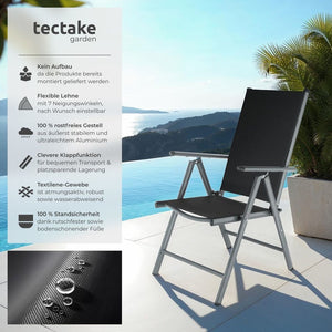2 aluminium garden chairs, black/anthracite