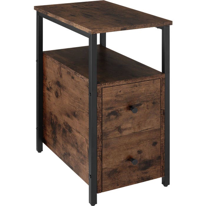 Nachttisch Tullamore Industrial Holz dunkel, rustikal