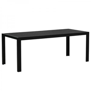 Gartentisch Aluminium Terrasse Holz-Kunststoff Polyholz schwarz