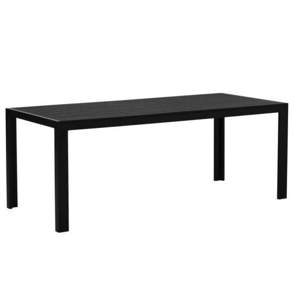Gartentisch Aluminium Terrasse Holz-Kunststoff Polyholz schwarz